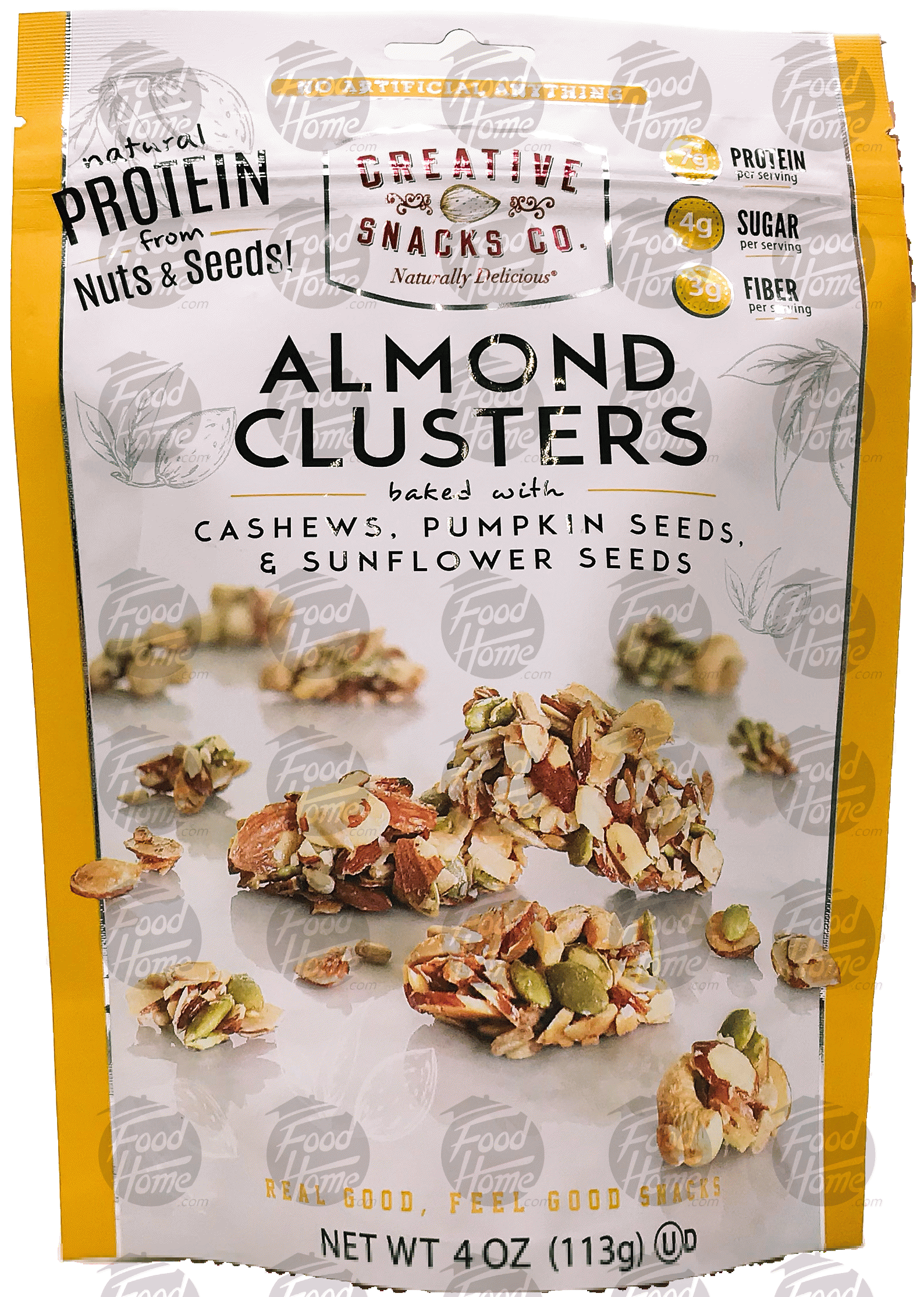 Creative Snacks Co.  almond clusters baked with cashews, pumpkin seeds, & sunflower seeds. resealable bag Full-Size Picture